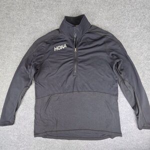 HOKA Women's 1/2 Zip Midlayer Pullover - Size XL - Black Performance Top